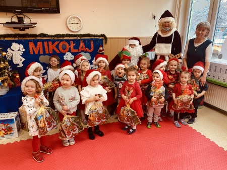 Mikołaj w przedszkolu w naszej grupie Misiaczków.